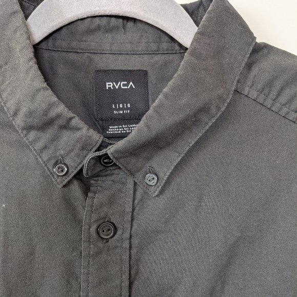 RVCA Black Casual Button Down Shirt - Picture 2 of 3